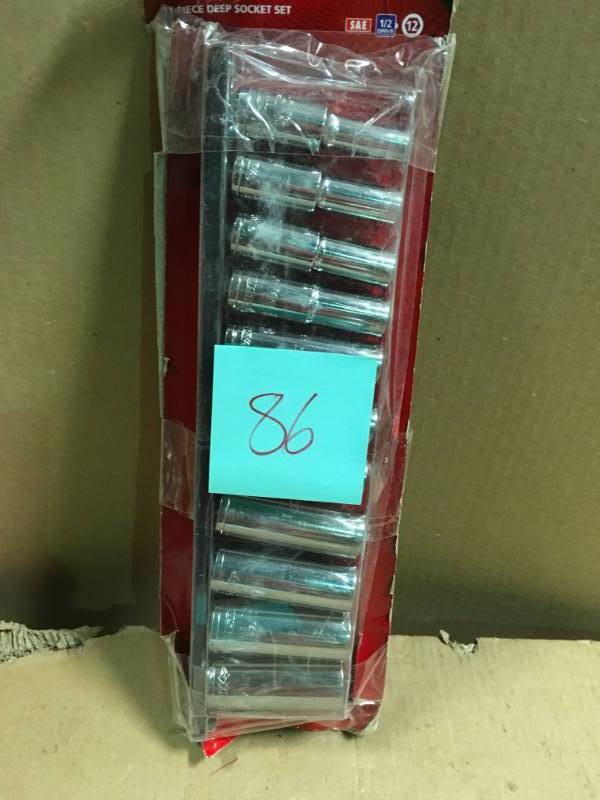 lot 86 image: Husky 12 in. Drive Deep SAE Socket Set (11-Piece)