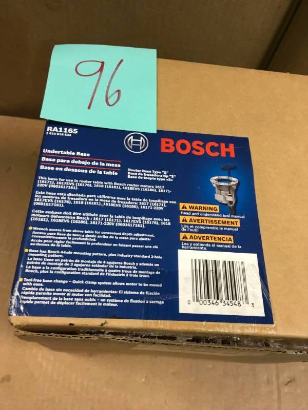 lot 96 image: Bosch Table Base for 161718 Series Routers in good condition