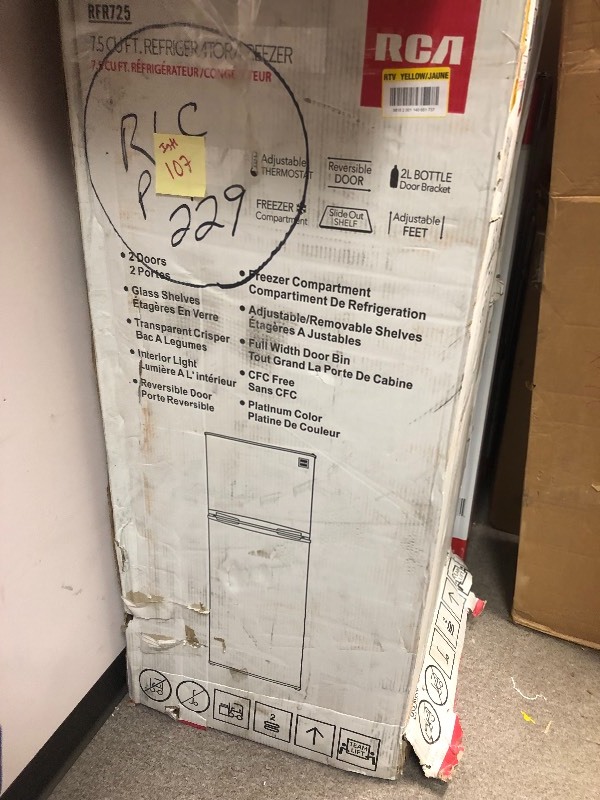 lot 107 image: RCA 7.5 cu. ft. Mini Fridge with Stainless Look in  good conditions