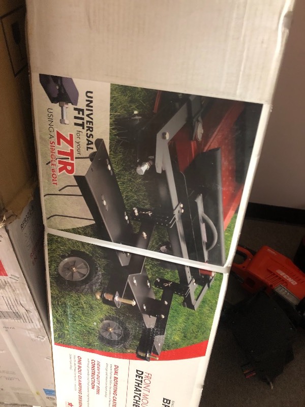 lot 108 image: Brinly-Hardy 48 in. Front Mount Dethatcher for ZTR Mowers in good conditions