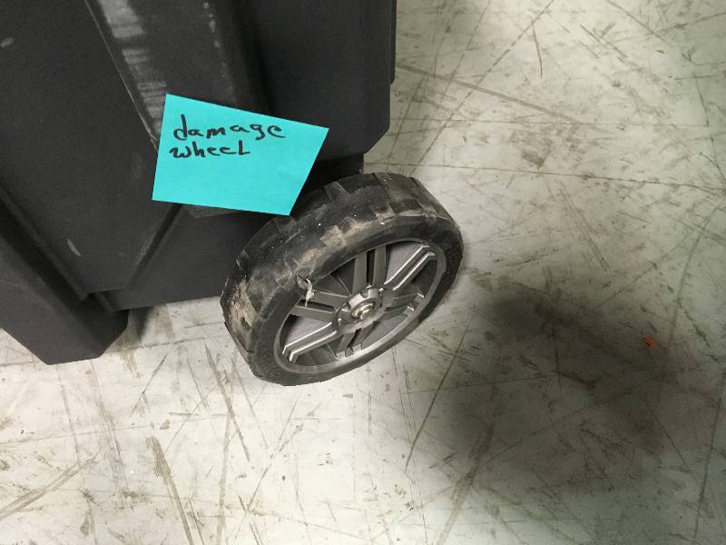 lot 1 image: Husky 37 in. Mobile Job Box Utility Cart Black SEE PICS WHEEL DAMAGE