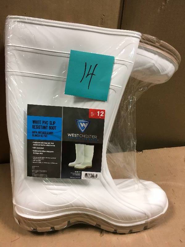 lot 14 image: West Chester White Pvcrubber Boots Size 12 83750-12  in good condition