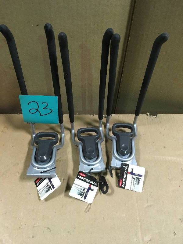 lot 23 image: Rubbermaid FastTrack Garage Multi-Purpose Hooks QTY 3  in good condition