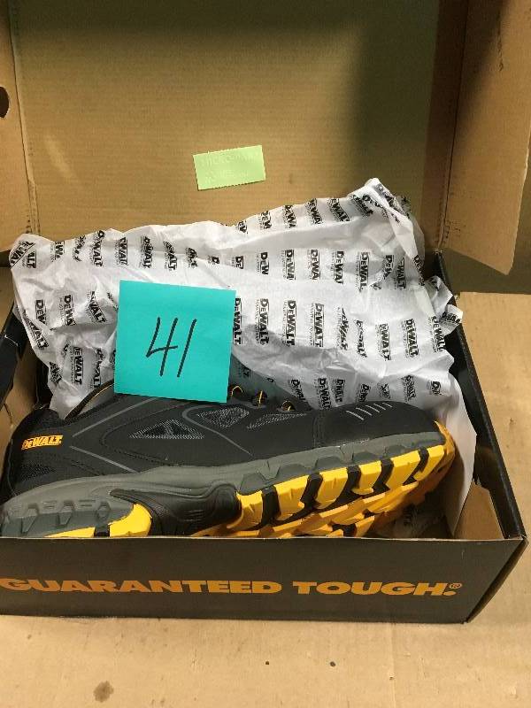 lot 41 image: DEWALT Angle Mens Size 10.5 M BlackYellow Nylon Mesh Steel Toe ProLite Work Shoe not used