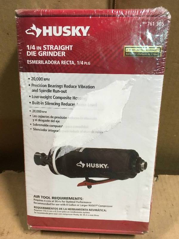 lot 62 image: Husky 14 Pnuematic Straight Die Grinder  in good condition