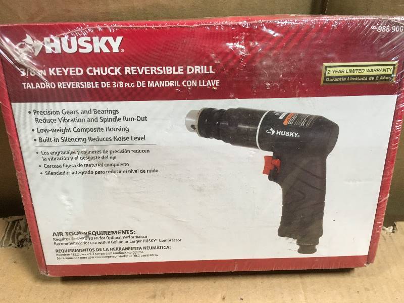 lot 64 image: Husky Husky H4310 38 in. Reversible Power Air Drill  in good condition