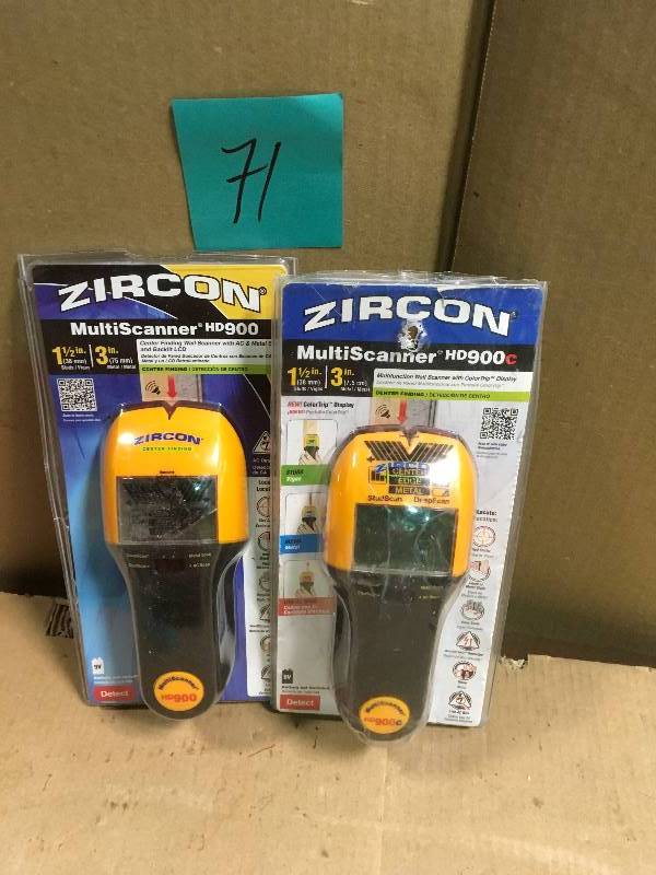 lot 71 image: Zircon MultiScanner HD900 1 Step Multi-Function Wall Scanner QTY 2  in good condition
