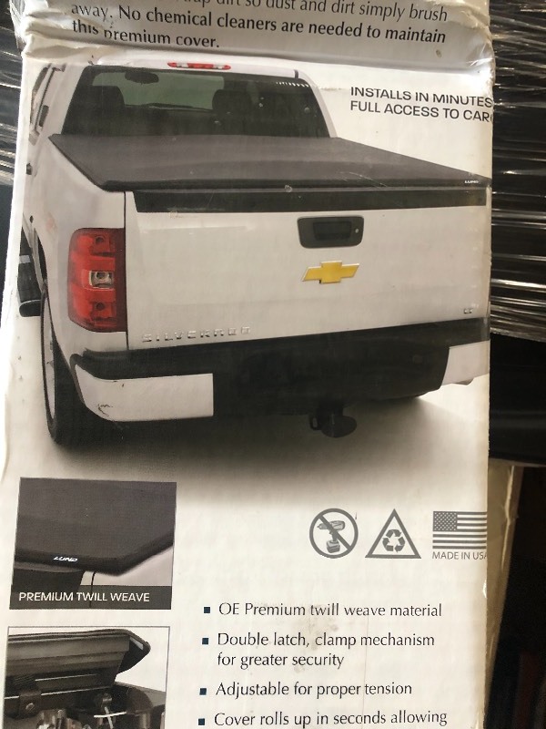 lot 105 image: Lund 96864 Genesis Elite Roll Up Truck Bed Tonneau Cover for 2002-2018 Dodge Ram 1500 2003-2018 Ram 2500, 3500  Fits 6.5 Bed (Excludes Models wRamBox)not used