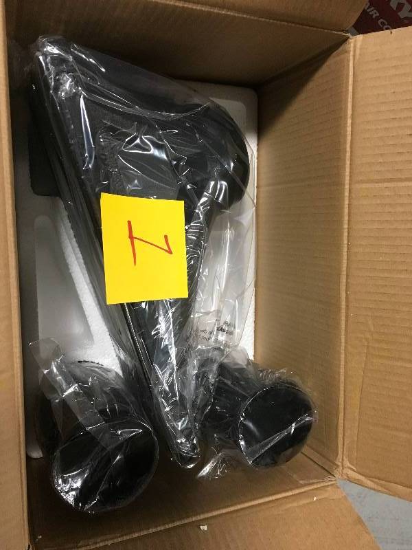 lot 1 image: Architectural Mailboxes Roxbury Black Steel Post Mount Mailbox and Premium Steel Post Combo in good condition