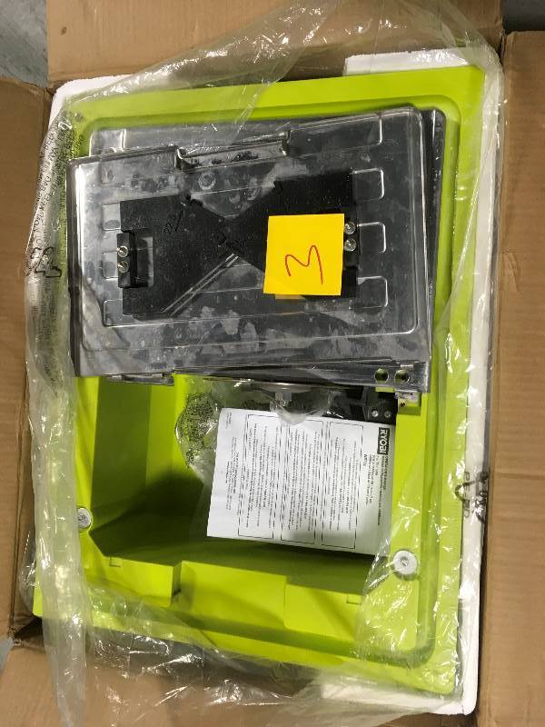 lot 3 image: RYOBI 7 in. 4.8 Amp Tabletop Tile Saw in good condition