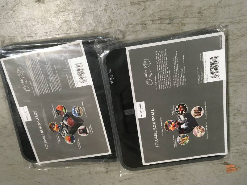 lot 16 image: Meyliving 12.6 In. L X 10.4 In. W X 10.8 In. D Small Foldable Box-Black QTY 2 in good condition