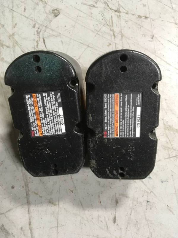 lot 100 image: 2 RYOBI ONE 18V BATTERY in good condition
