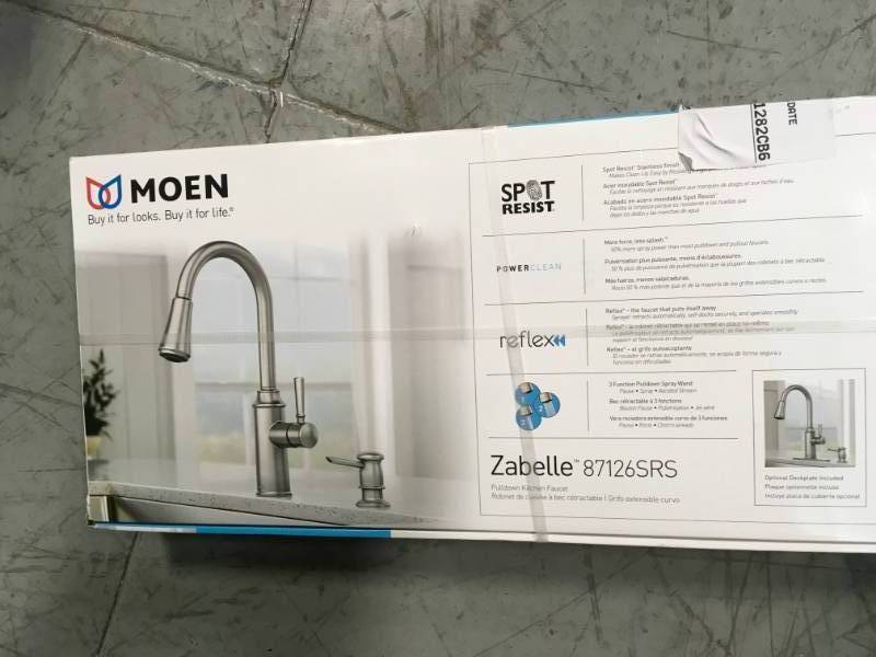 lot 102 image: Zabelle Spot Resist Stainless One-Handle Pulldown Kitchen Faucet in good condition