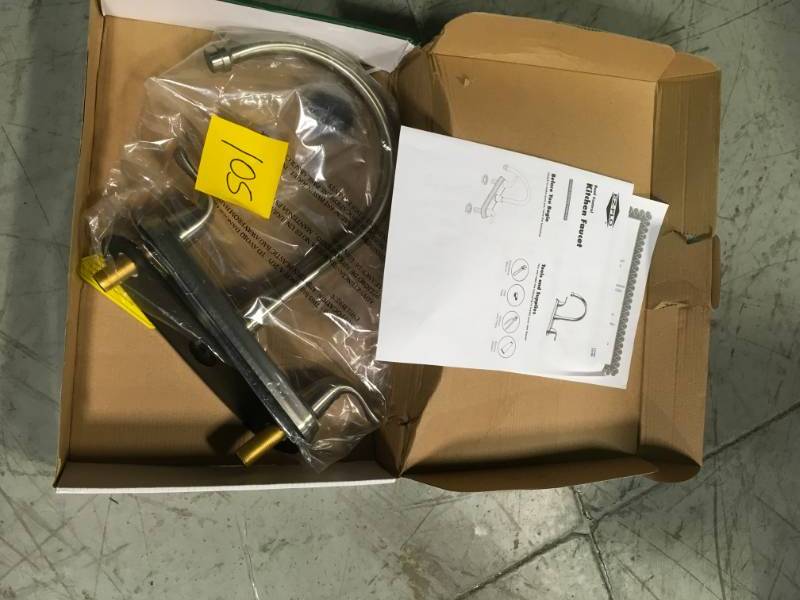 lot 105 image: EZ-FLO Impression Collection 2-Handle Standard Kitchen Faucet in Brushed Nickel in good condition