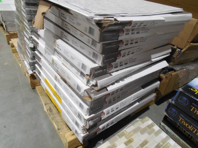 lot 11 image: TrafficMASTER White Fossil 18 in. x 18 in. Peel and Stick Vinyl Tile (324 sq. ft.  12 case)