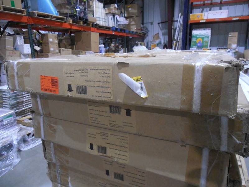 lot 53 image: (2) NewAge Products Performance 96 in. L x 48 in. W x 42 in. H Adjustable VersaRac Ceiling Storage Rack in Gray