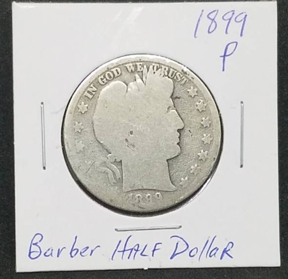 lot 7 image: 1899 - P Barber Half Dollar