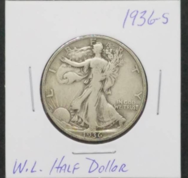 lot 11 image: 1936 W.L. Walking Liberty Half Dollar