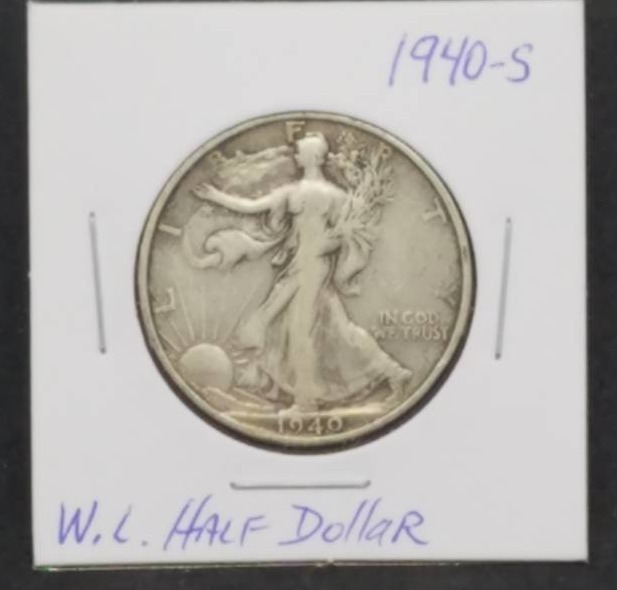 lot 23 image: 1940 - S W. L. Walking Liberty Half Dollar