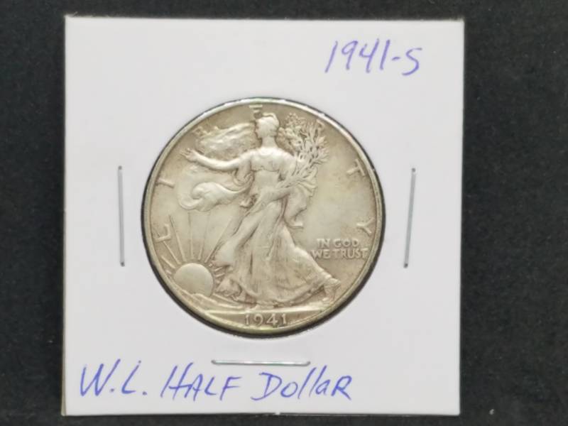 lot 24 image: 1941 - D W.L. Walking Liberty Half Dollar