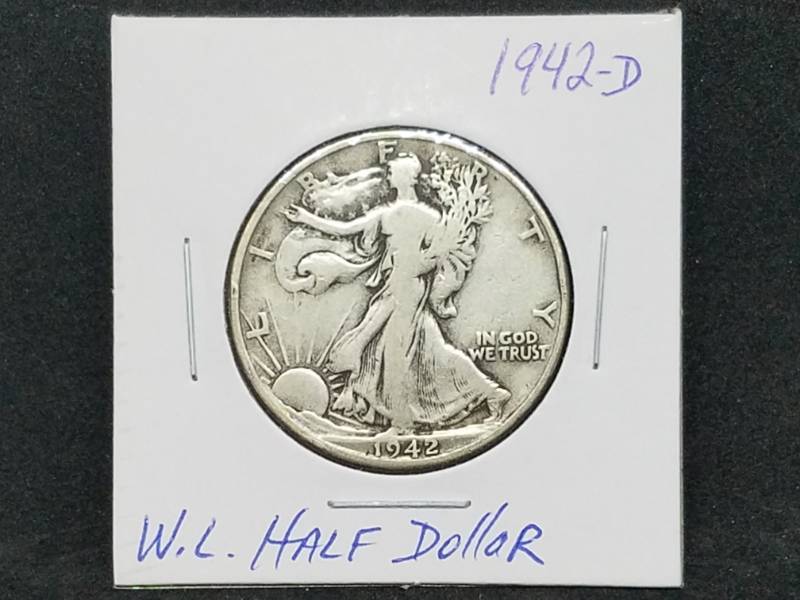 lot 25 image: 1942 - D W.L. Walking Liberty Half Dollar