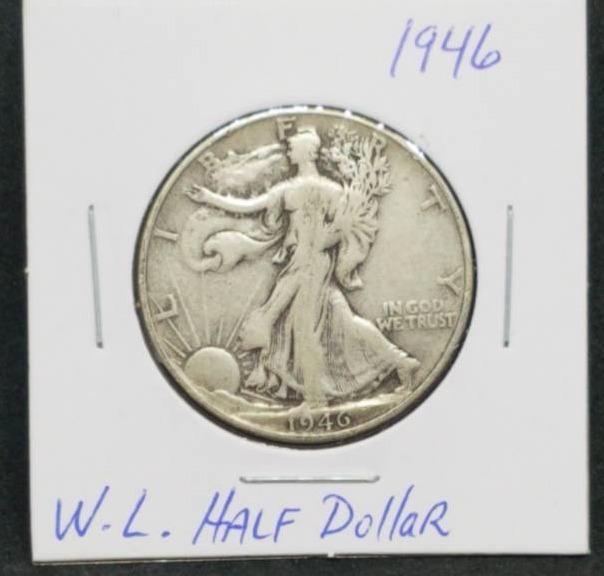 lot 29 image: 1946 W.L. Walking Liberty Half Dollar