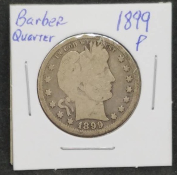 lot 34 image: 1899 P Barber Quarter