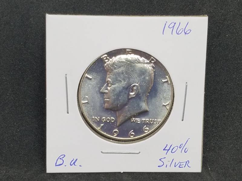 lot 47 image: 1966 B.U. Kennedy Half Dollar 40% Silver