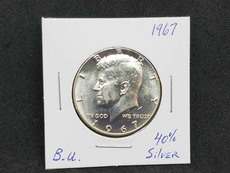 lot 48 image: 1967 B.U. Kennedy Half Dollar 40% Silver