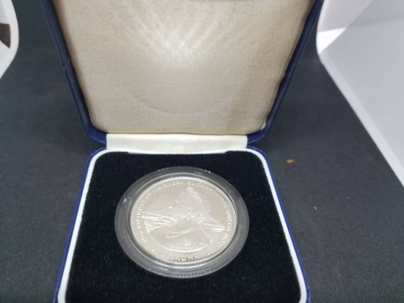 lot 69 image: 1980 Gibraltar Elizabeth II Silver Dollar 50% Silver
