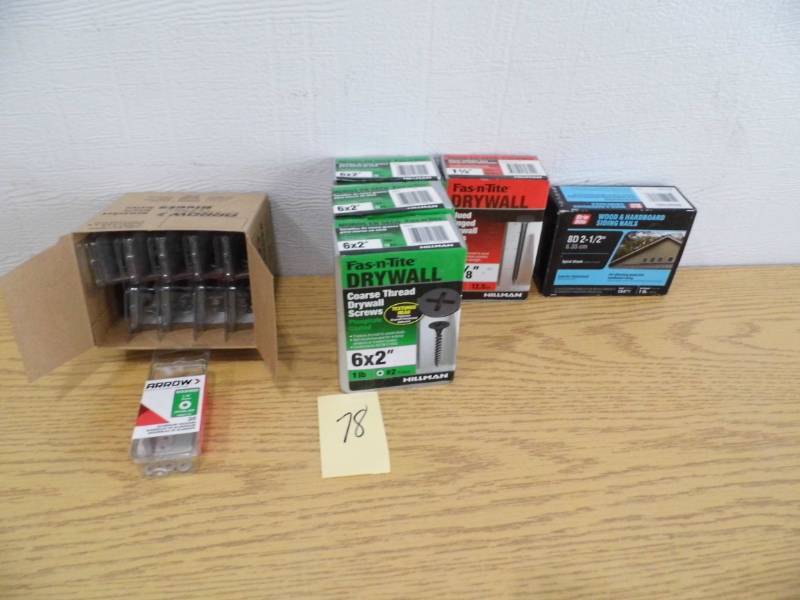 lot 78 image: Assorted Nails, Screws, and Washers