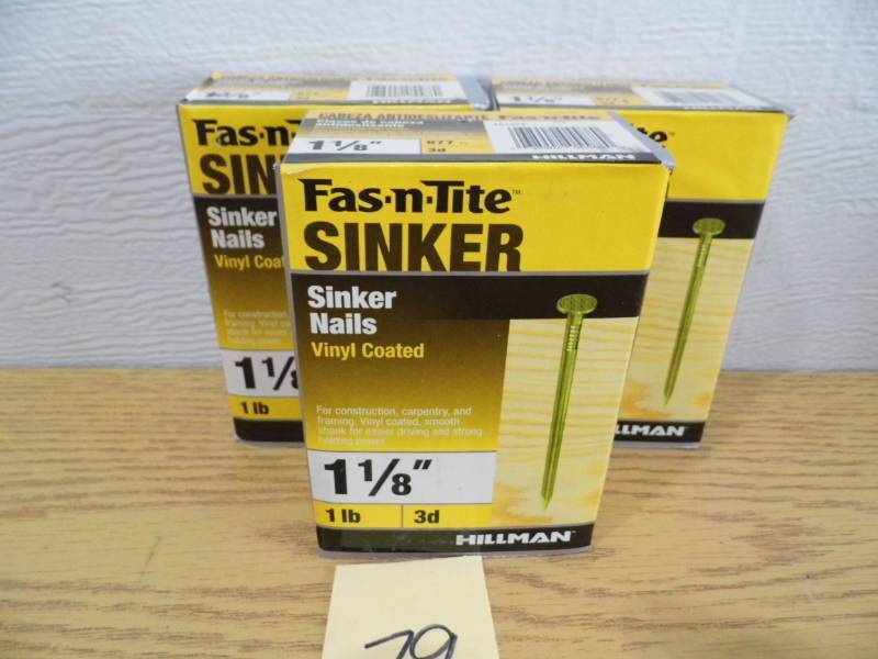 lot 79 image: Lot of 3 Fas-N-Tite Sinker Nails