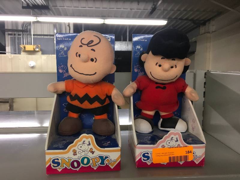 lot 184 image: Charlie Brown & Lucy Van Pelt Plush Dolls