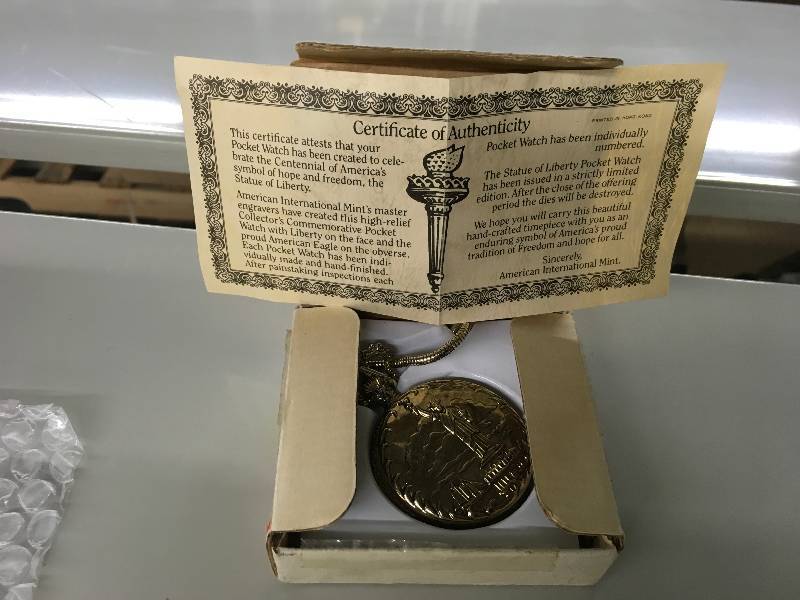 lot 205 image: Statue Of Liberty Pocket Watch