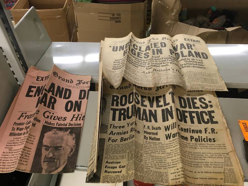 lot 209 image: Three Vintage Grand Forks Herald Articles