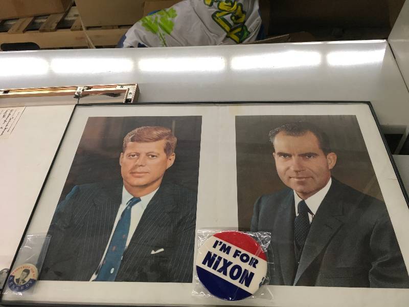lot 215 image: Richard Nixon & JFK Photos W Buttons