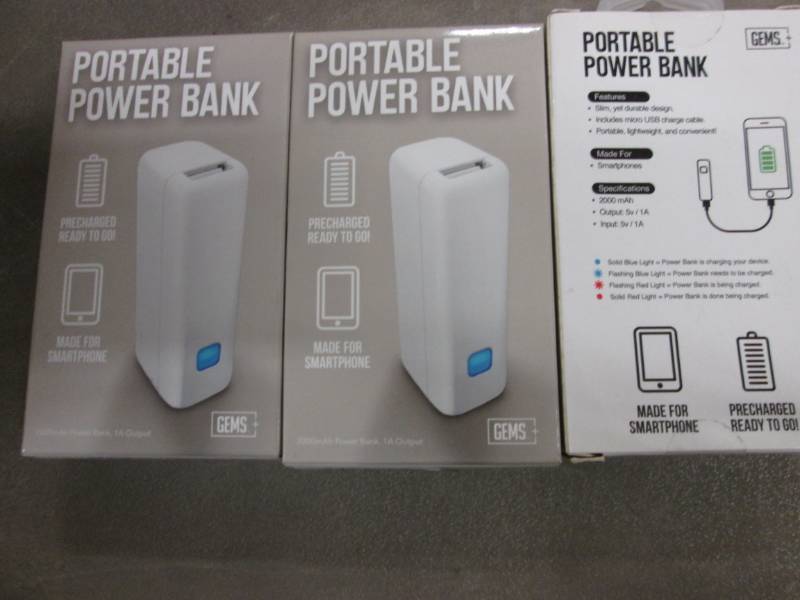 3 Portable Power Banks...