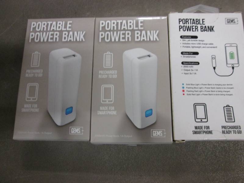 3 Portable Power Banks...