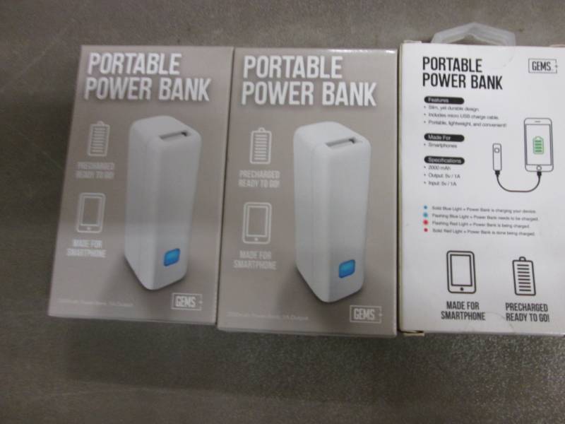 3 Portable Power Banks...