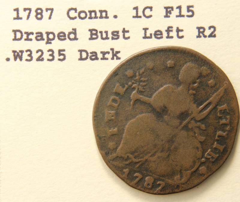 1787 CONNECTICUT COLONIAL CENT BUST LEFT FINE