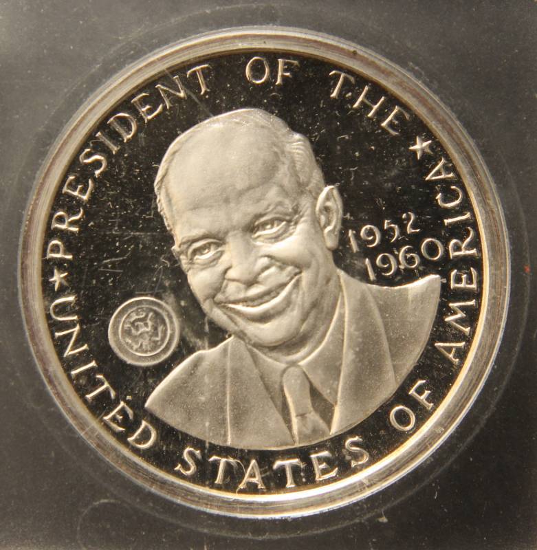 1969 MEDALLIC ART CO NY EISENHOWER COMMEMORATIVE 90 SILVER MEDAL