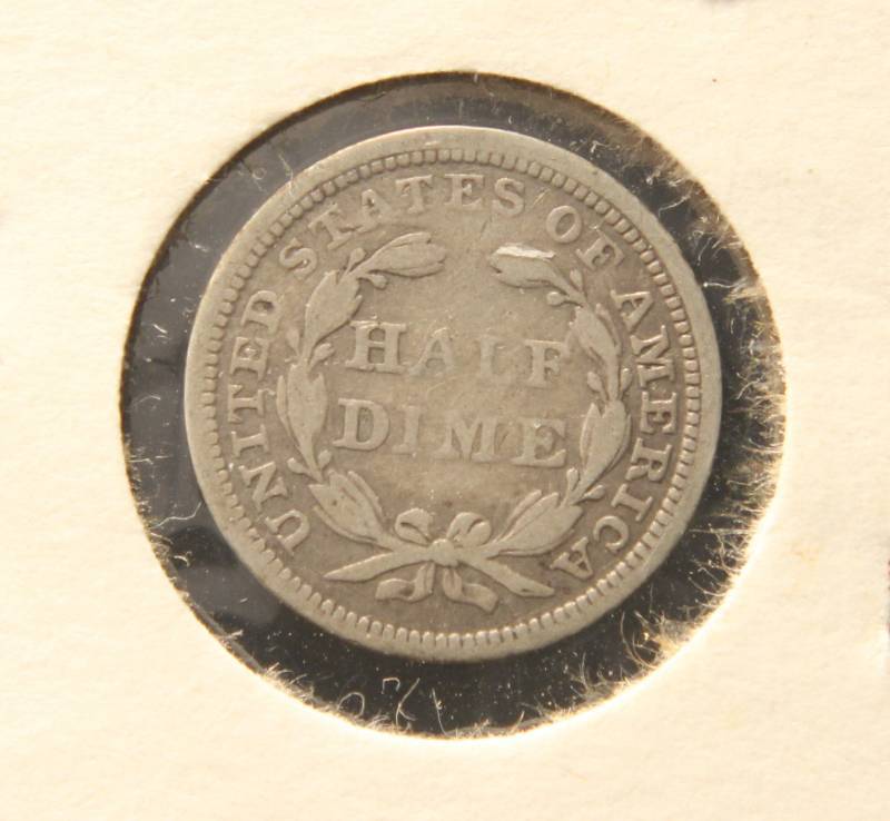 1858 US SEATED LIBERTY SILVER HALF DIME