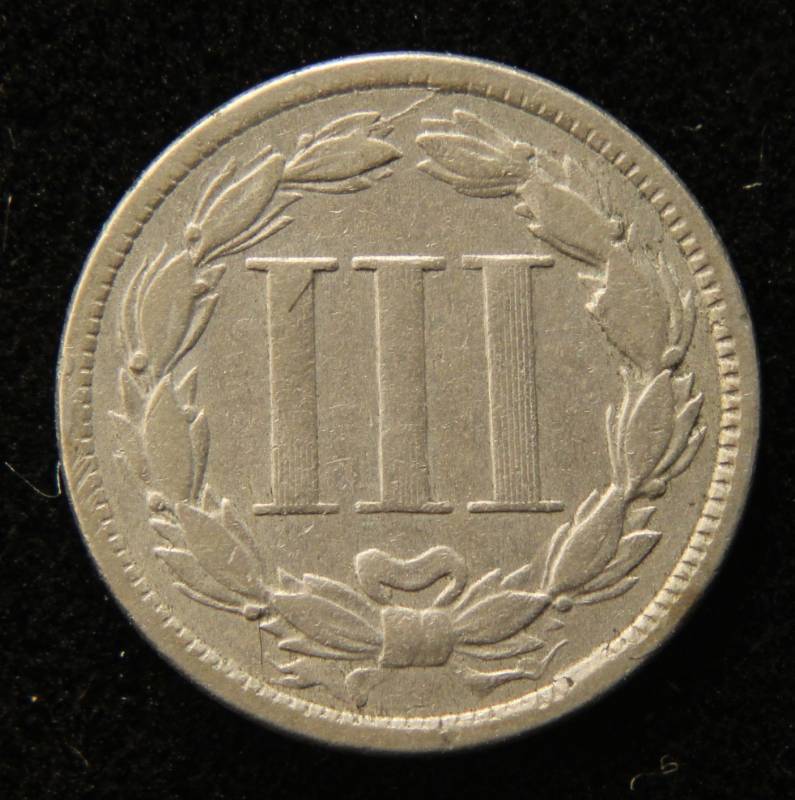 1868 US THREE CENT NICKEL