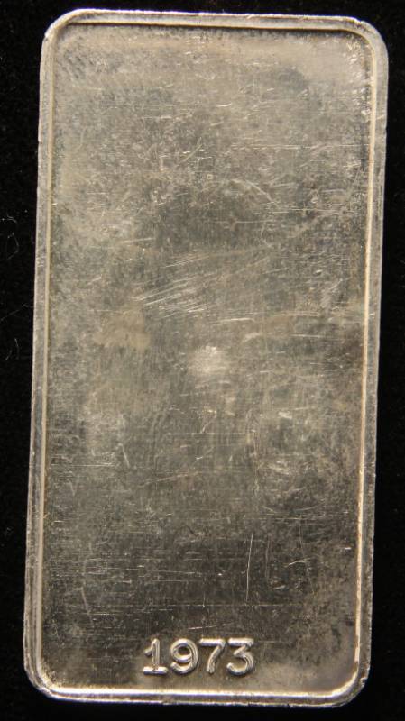 1 TROY OZ. .999 FINE SILVER BAR 1973 IMPERIAL RUSSIAN SEAL