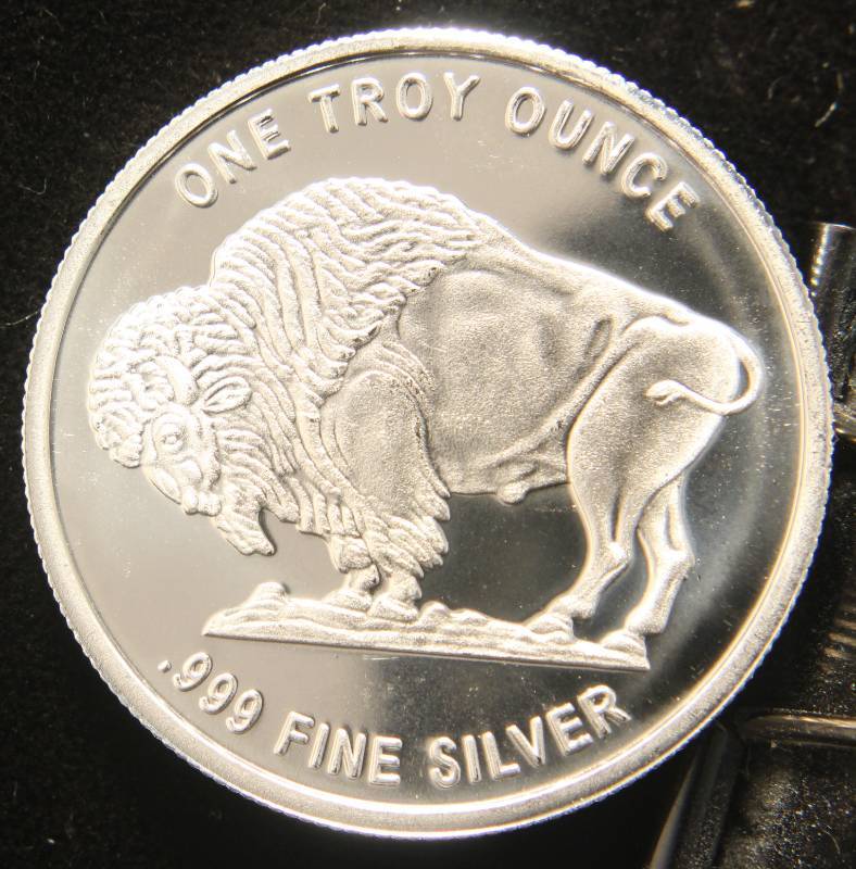 1 TROY OZ. .999 FINE SILVER INDIAN BUFFALO DESIGN