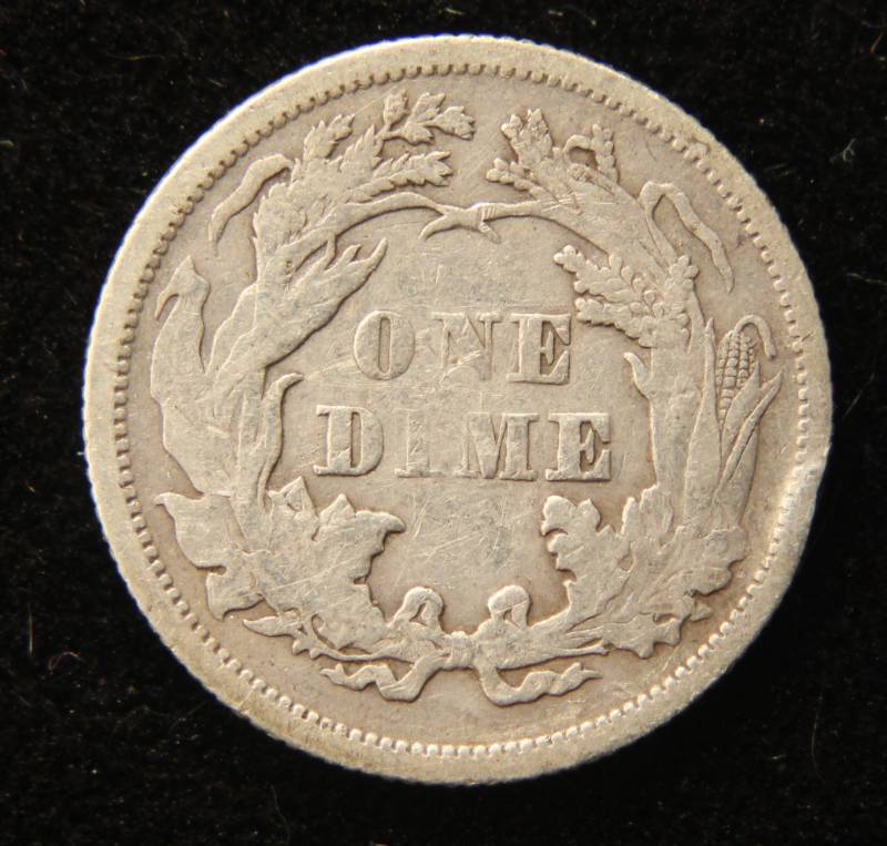 1875 US SEATED LIBERTY SILVER DIME