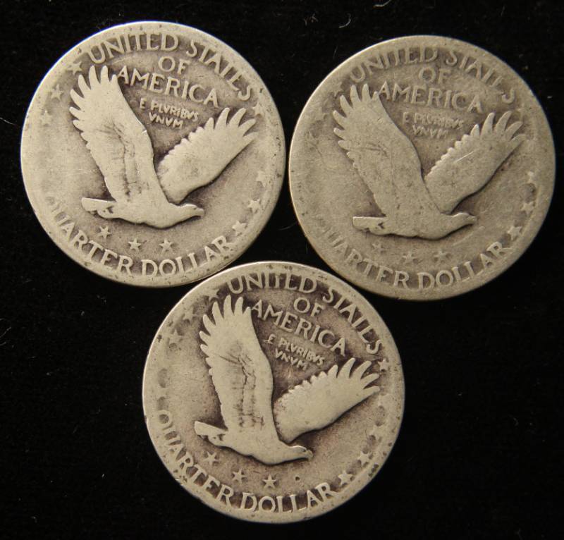 GROUP OF 3 STANDING LIBERTY SILVER QUARTERS