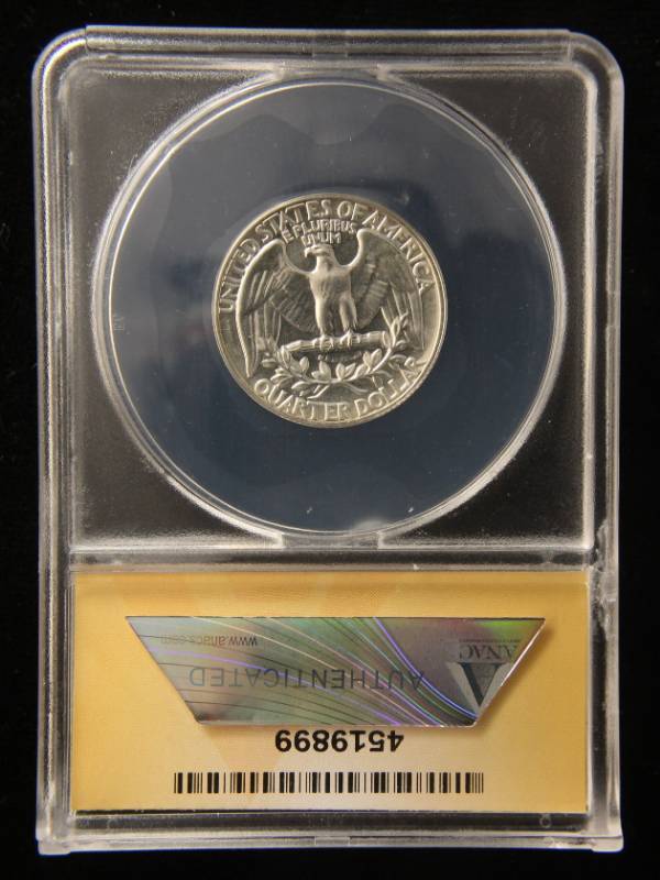 1959 PROOF WASHINGTON SILVER QUARTER PF67 ANACS