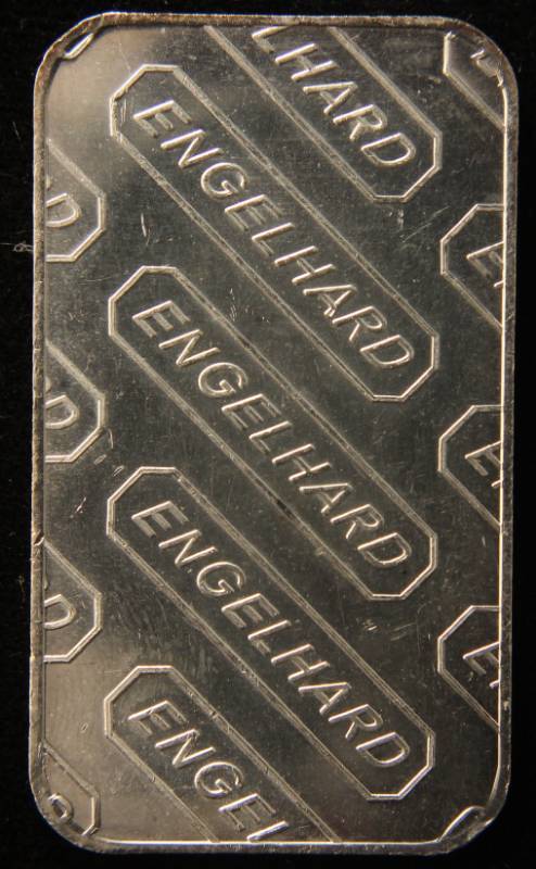 1 TROY OZ. .999 FINE SILVER BAR ENGELHARD WITH SERIAL#