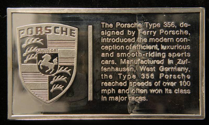 VINTAGE 1953 PORSCHE 1000 GRAINS (2.08 TROY OZ) STERLING SILVER ART BAR